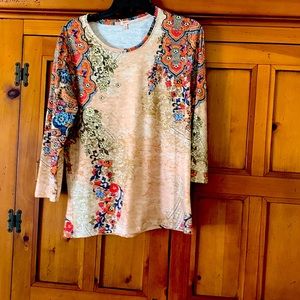 Reba floral sequin blouse